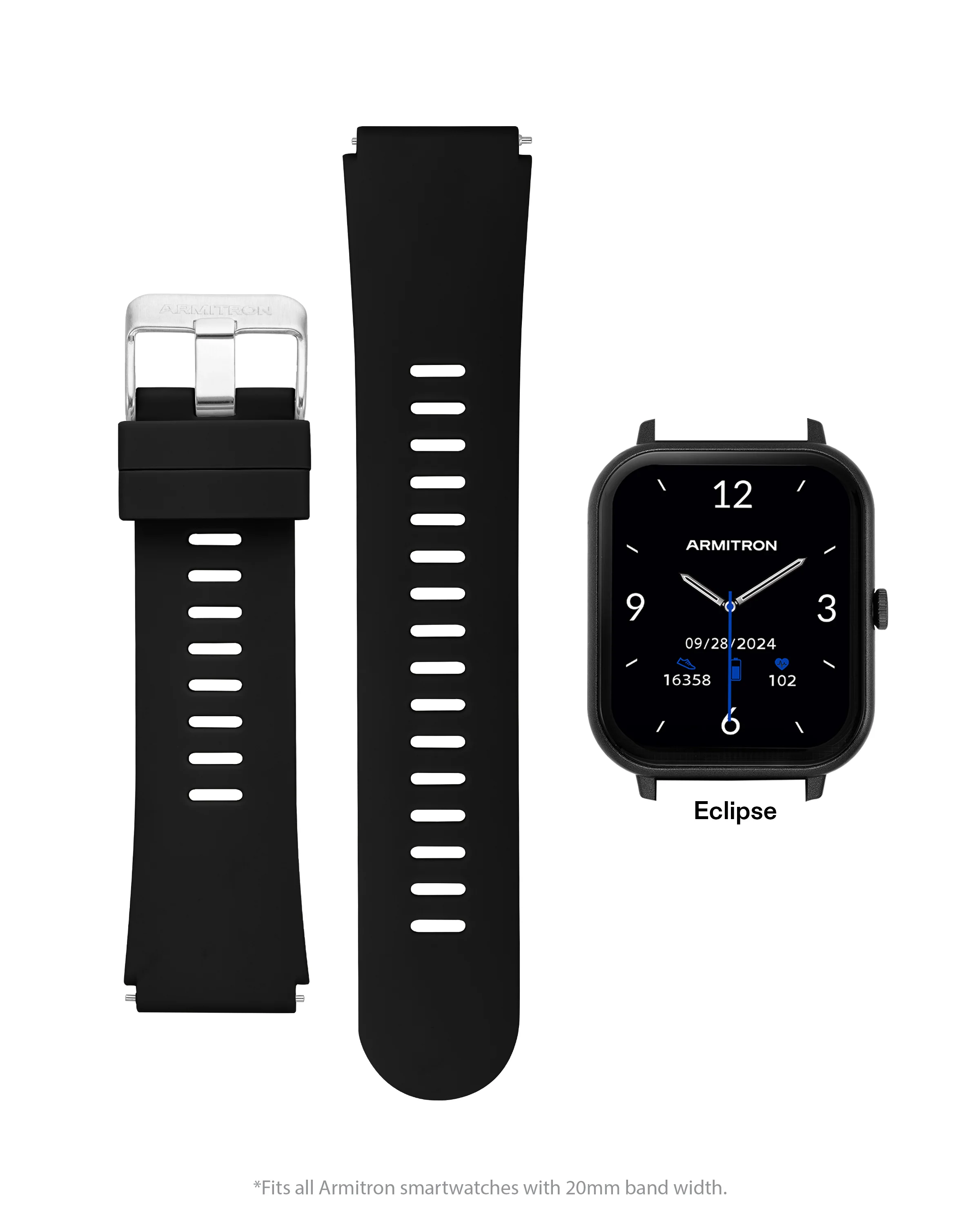 Armitron Connect™ Smooth Silicone Band | 20mm - Image 4