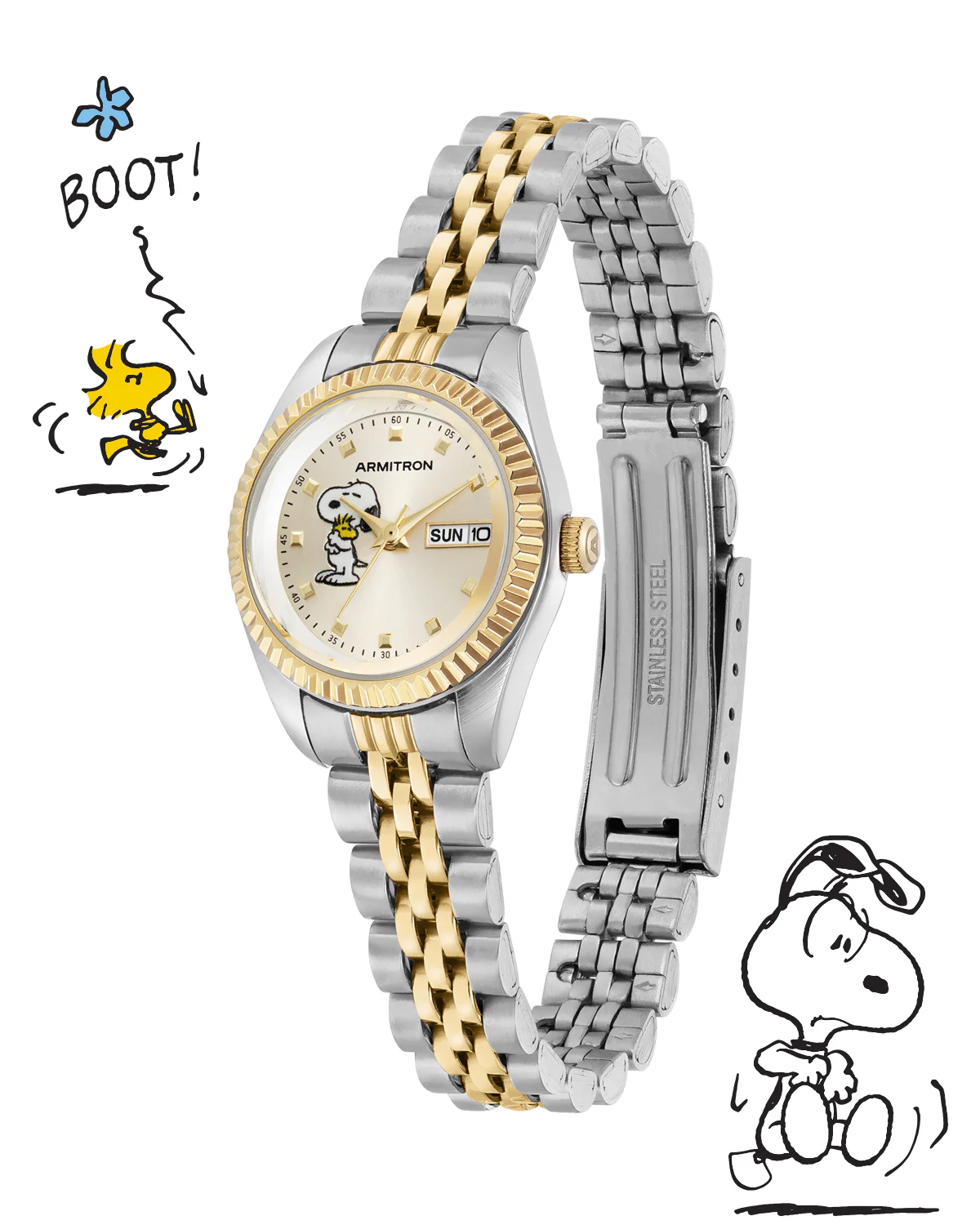 Armitron x Peanuts: The Hug | 24.5mm, Peanuts Two-Tone Gold/Silver - Image 3