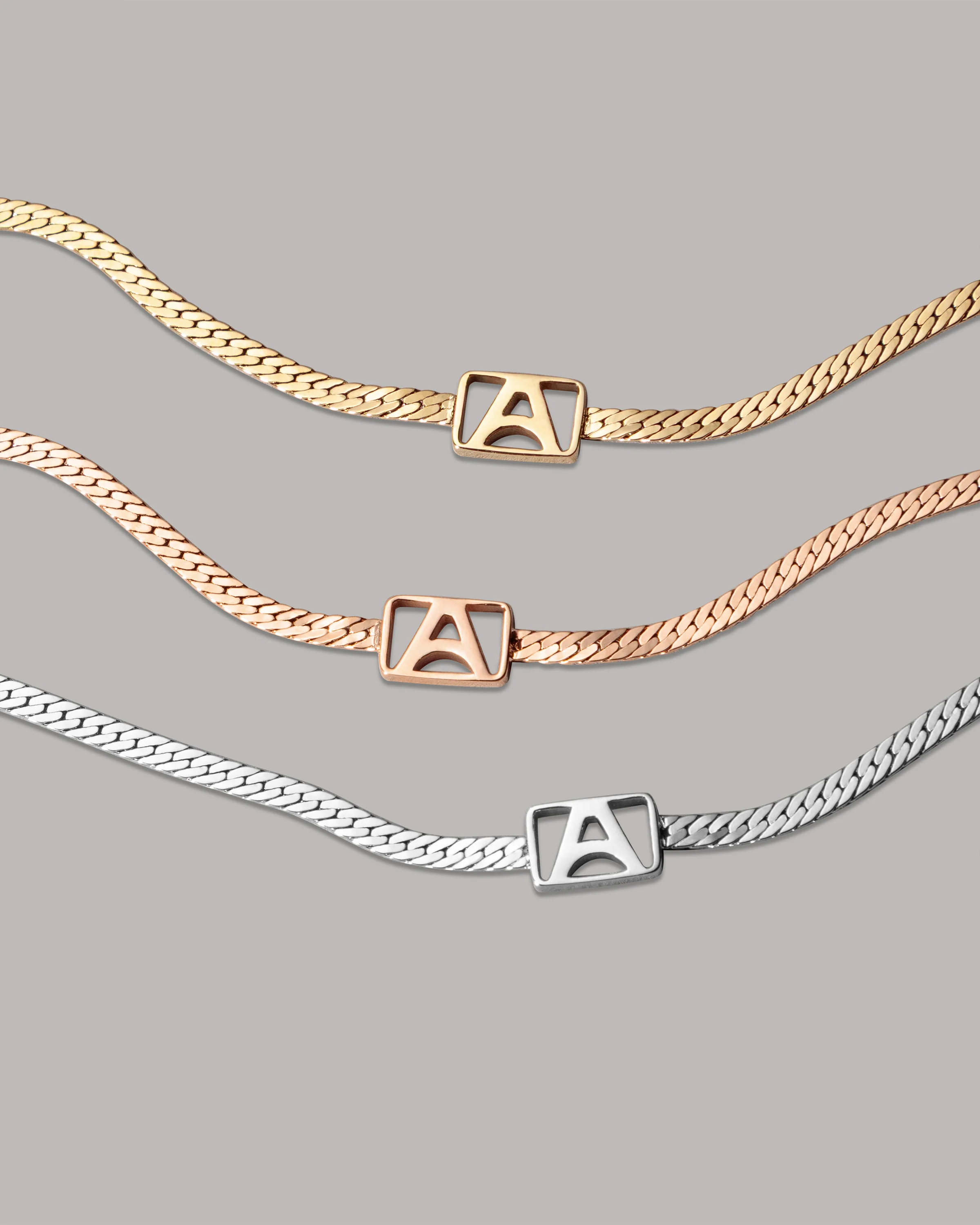 Herringbone & Logo Bracelet™ | Silver - Image 3